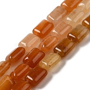Natural Red Aventurine Beads Strands, Rectangle, 8~9x6.5~7x4mm, Hole: 0.8mm, about 45pcs/strand, 15.16 inch(38.5cm)(G-G085-A21-01)