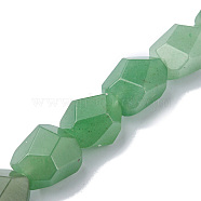 Natural Green Aventurine Beads Strands, Faceted, Nuggets, 16~17x11~13x11~13mm, Hole: 1.5mm, about 13pcs/strand, 8.46~8.58 inch(21.5~21.8cm)(G-F743-04B)
