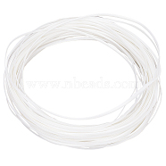 Plastic Imitation Cane Wire Cord, Flat, White, 5mm(WCOR-GF0001-02D)