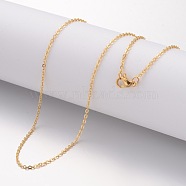 Ion Plating(IP) 304 Stainless Steel Necklace, Cable Chains, with Lobster Clasps, Golden, 17.72 inch(450mm), 1.5mm(STAS-J023-06G)