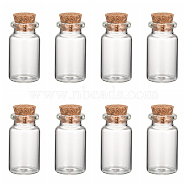 Glass Jar Glass Bottles, with Cork Stopper, Wishing Bottle, Bead Containers, Clear, 40x22mm, Inner Diameter: 13mm, Capacity: 10ml(0.34 fl. oz), Bottleneck: 15mm in diameter(AJEW-H004-7-1)