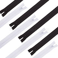 Garment Accessories, Nylon Zipper, Zip-fastener Components, White & Black, 235~240x25mm, 50strands/color, 100strands(FIND-BC0001-17)
