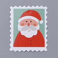 Father Christmas/Santa Claus Pattern Christmas Kraft Paper Tags, Gift Tags Hang Labels, for Arts Crafts Wedding Christmas Festival, Red, 5x4x0.04cm, Hole: 4.5mm(CDIS-E010-02A)