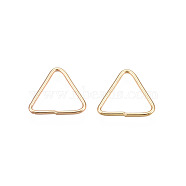 Brass Triangle Linking Ring, Buckle Clasps, Quick Link Connector, Fit for Top Drilled Beads, Webbing, Strapping Bags, Cadmium Free & Nickel Free & Lead Free, Golden, 10.5x11x1mm(KK-N232-331D-02)