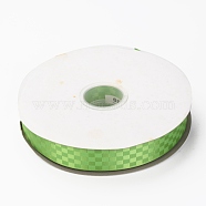 Polyester Ribbons, Grid Pattern, for DIY Gift Packing, Pale Green, 1 inch(26mm), about 100 yard/roll(91.44m/roll)(OCOR-O011-B09)