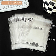 Self-adhesive Plastic Cellophane Bags, for Gift Packing Bags, Rectangle, Black, Bowknot, 101x80mm(PW-WGD3B77-04)