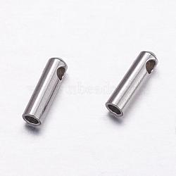 Tarnish Resistant 304 Stainless Steel Cord Ends, End Caps, Stainless Steel Color, 7x2mm, Hole: 1.5mm, Inner Diameter: 1.5mm(STAS-P161-08-1.5mm)