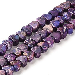 Synthetic Regalite/Imperial Jasper/Sea Sediment Jasper Beads Strands, Dyed, Heart, Purple, 5x6x3~3.5mm, Hole: 1.2mm, about 81~84pcs/strand, 15.94~16.26 inch(40.5~41.3cm)(G-F765-D03-01)
