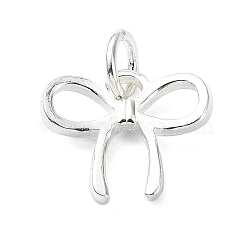 925 Sterling Silver Bowknot Charms, with Jump Rings & 925 Stamp, Silver, 11.5x14x2mm, Hole: 4mm(STER-M119-05C-S)