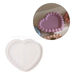 Jewelry Plate DIY Silicone Mold, Resin Casting Molds, for UV Resin, Epoxy Resin Craft Making, White, Heart, 126x134x19mm(SIMO-C014-05B)