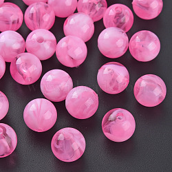 Acrylic Beads, Imitation Gemstone, Round, Pearl Pink, 10mm, Hole: 1.6mm, about 1000pcs/500g(MACR-S375-001C-03)
