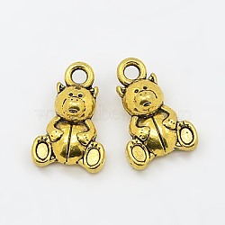 Tibetan Style Alloy Charms, Lead Free and Cadmium Free, Bear, Antique Golden, Cadmium Free & Nickel Free & Lead Free(GLF0301Y)