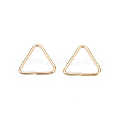 Brass Triangle Linking Ring, Buckle Clasps, Quick Link Connector, Fit for Top Drilled Beads, Webbing, Strapping Bags, Cadmium Free & Nickel Free & Lead Free, Golden, 10.5x11x1mm(KK-N232-331D-02)