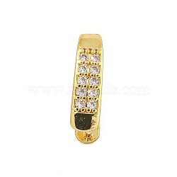 Rack Plating Brass Micro Pave Clear Cubic Zirconia Ice Pick Pinch Bails, Long-Lasting Plated, Lead Free & Cadmium Free, Golden, 13x8x4mm, Pin: 0.7~0.8mm(KK-F876-11G)