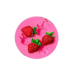 Food Grade Silicone Molds, Fondant Molds, Baking Molds, Chocolate, Candy, Biscuits, UV Resin & Epoxy Resin Jewelry Making, Strawberry, Random Single Color or Random Mixed Color, 51x9mm, Inner Diameter: 20x13mm(DIY-I078-01)