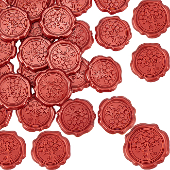 Adhesive Wax Seal Stickers, For Envelope Seal, Indian Red, 30.8x30.8x2.2mm