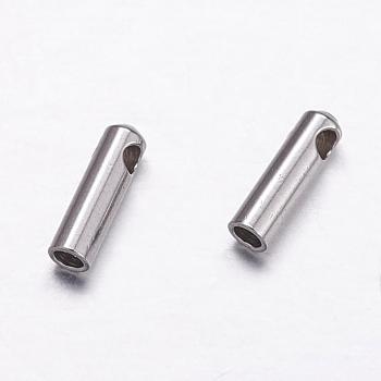 304 Stainless Steel Cord Ends, End Caps, Stainless Steel Color, 7x2mm, Hole: 1.5mm, Inner Diameter: 1.5mm
