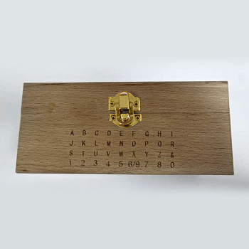 Wood Boxes, with 36 Holes, for Letter and Number Stamp Set, Rectangle, BurlyWood, 17.5x11.1x7.7cm