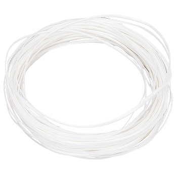 Plastic Imitation Cane Wire Cord, Flat, White, 5mm