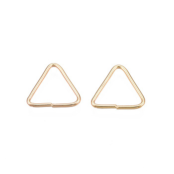 Brass Triangle Linking Ring, Buckle Clasps, Quick Link Connector, Fit for Top Drilled Beads, Webbing, Strapping Bags, Cadmium Free & Nickel Free & Lead Free, Golden, 10.5x11x1mm