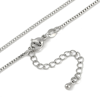 Brass Box Chain Necklace for Women, Platinum, 16.14 inch(41cm)