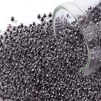 TOHO Round Seed Beads, Japanese Seed Beads, (1064) Concord Grape Lined Crystal Luster, 11/0, 2.2mm, Hole: 0.8mm, about 1110pcs/bottle, 10g/bottle
