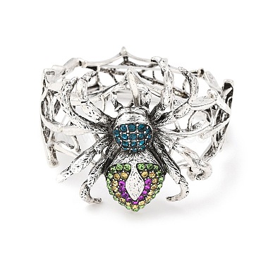 Halloween Tibetan Style Alloy Rhinestone Bangles(BJEW-P367-01AS)-2