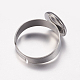 Adjustable 304 Stainless Steel Finger Rings Components(STAS-I097-037E-P)-3