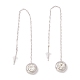 Crystal Rhinestone Half Round Dangle Stud Earrings(EJEW-A067-15P)-1