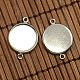 14mm Dome Clear Glass Cover and Platinum Brass Cabochon Connector Setting Sets(DIY-X0088-P-NR)-4