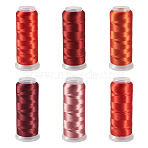 6Rolls 6 Colors Velour Yarn, Red, 0.3mm, 1roll/color(AJEW-TA0002-70A)
