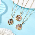 3Pcs 3 Styles Summer Beach Natural Paua Shell Pendant 304 Stainless Steel Cable Chain Necklaces for Women, Mixed Shapes, Golden, 17.36~17.56 inch(44.1~44.6cm), 1pc/style(NJEW-JN05953)
