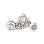 Tibetan Style Zinc Alloy Motorcycle Pendants, Lead Free & Cadmium Free, Antique Silver, 17.5x24.5x2mm, Hole: 1mm(X-TIBEP-R334-346AS-RS)
