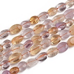 Natural Amethyst and Citrine Beads Strands, Tumbled Stone, Nuggets, 10~15x7.5~11.5x7.5~12.5mm, Hole: 1mm, about 36pcs/Strand, 15.67 inch(39.8 cm)(G-D0002-D77)
