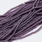 Faceted Rondelle Glass Beads Strands, Medium Purple, 2.8~3x2mm, Hole: 0.8mm, about 135~140pcs/strand, 32~34cm(X-GLAA-M028-2mm-A02)