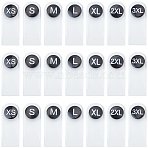 210Pcs 7 Styles Plastic Clothing Size Labels, Black, 35x14x5mm, 30pcs/style(FIND-CY0001-86A)