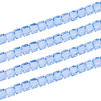 2 Strands Transparent Glass Beads Strands, Cube, Faceted, Cornflower Blue, 6~7x7.5x7.5mm, Hole: 1.4mm, about 98pcs/strand, 29.29 inch(74.4cm)(GLAA-HS0001-12C)