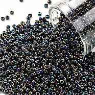 TOHO Round Seed Beads, Japanese Seed Beads, (86) Metallic AB Iris, 11/0, 2.2mm, Hole: 0.8mm, about 5555pcs/50g(SEED-XTR11-0086)