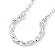 Platinum Plated Brass Pendant Couple Necklace for Men, Round Pattern, 21.14 inch(53.7cm)(NJEW-G073-09A-P)