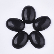 Natural Black Obsidian Cabochons, Oval, 24~26x17~19x6~7mm(G-S349-25A-02)