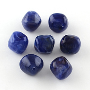 Bicone Imitation Gemstone Acrylic Beads, Medium Blue, 18x19x17mm, Hole: 2mm, about 170pcs/500g(OACR-R024-07)