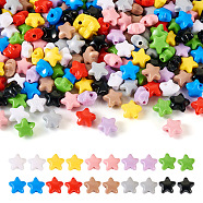 Pandahall 200Pcs 10 Colors Opaque Acrylic Beads, Star, Mixed Color, 11x11.5x7mm, Hole: 2mm, 20pcs/color(OACR-TA0001-42)