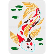 Large Plastic Reusable Drawing Painting Stencils Templates, for Painting on Scrapbook Fabric Tiles Floor Furniture Wood, Rectangle, Fish Pattern, 297x210mm(DIY-WH0202-227)
