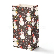 Christmas Theme Rectangle Paper Bags, No Handle, for Gift & Food Package, Snowman Pattern, 12x7.5x23cm(CARB-G006-01F)