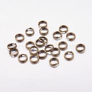 Iron Split Rings, Double Loops Jump Rings, Cadmium Free & Nickel Free & Lead Free, Antique Bronze, 5x1.4mm, about 4.3mm inner diameter, about 13000pcs/1000g(JRDAB5mm-NF)