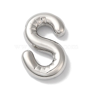 Non-Tarnish 304 Stainless Steel Pendants, Letter Charm, Letter S, 23x19x5mm, Hole: 2mm(STAS-Z063-01P-S)