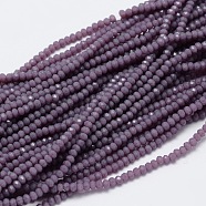 Faceted Rondelle Glass Beads Strands, Medium Purple, 2.8~3x2mm, Hole: 0.8mm, about 165~169pcs/strand, 15.7~16.1 inch(40~41cm)(X-GLAA-M028-2mm-A02)