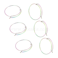 Adjustable Vacuum Plating 304 Stainless Steel Expandable Bangle Making, Rainbow Color, 2-3/8 inch(61~62mm), 8pcs/box(BJEW-UN0001-03M)
