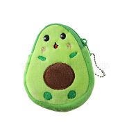 Avocado Fluffy Cloth Clutch Bags, Change Purse with Zipper & Clasp, for Women, Lime Green, 10.5x8.4cm(PAAG-PW0016-22C)