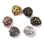 Tibetan Style Alloy Animal Lion Head Beads, Mixed Color, 13x12x7mm, Hole: 2mm(PALLOY-A063-02)